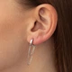 Серебряные серьги - кольца с цепочками 7072 Онікс - изображение 5