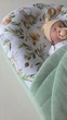 Кокон з крилами Chickabiddy, двосторонній зима-літо, м’ятний бавовняний велюр + косулі і зайчики, бавовна 100%, позиціонер для малюка, гніздечко для новонароджених, 90х52 см - зображення 10