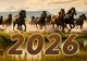 Календар настінний квартальний на 2026 рік на три пружини , Apriori, рік Коня, Кінь, символ року Кінь,Horses , 29,7х61см , 4 вид - зображення 2