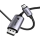 Кабель UGREEN CM556 Type-C to DisplayPort 8K Cable 1m Grey-Black (UGR-25157) - изображение 2