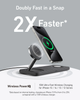 Зарядний пристрій Anker MagGo Foldable 3-in-1 Wireless Charging Stand Qi2 для iPhone чорний (2000145) - зображення 3