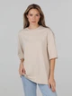 Набор футболок хлопковых оверсайз длинных женских Ray Oversize U0104W-3PACK3 S/M 3 шт Бежевый/Коричневый/Бордовый (RAY2000000038124) - изображение 2