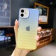 Градієнтний силіконовий чохол на iPhone 11 синьо - жовтий - изображение 1