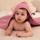 Детское полотенце с капюшоном Lovely Svi органический хлопок ( муслин) – 6-слойный, мягкий, дышащий, гипоаллергенный, 80 x 80 см от 0 до 2 лет Розовый - изображение 2