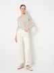Боди-блуза женская H&M 1199877_паетки XS Бежевая (2000001632079) - изображение 3