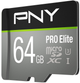 PNY PRO Elite microSDXC 64GB + Adapter SD (P-SDU64GV31100PRO-GE) - obraz 2