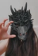Чорна маска дракона RESTEQ з поліуретанової піни, універсальна маска Dragon для дорослих і дітей - зображення 6
