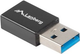 Adapter Lanberg USB-C - USB-A Black (AD-UC-UA-01) - obraz 2