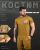Тактичний чоловічий літній костюм з принтом дівчини шорти+футболка M койот (91878) - зображення 5