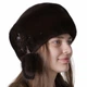 Женская меховая шапка из норки Меховой Стиль Кубанка мягкая 54-60 Темно-коричневый (034/C) - изображение 2