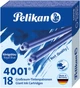 Набор чернильных картриджей Pelikan 4001 Royal Blue Длинных Синих 18 шт (300735) (4012700300737) - изображение 1