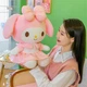 Плюшева іграшка мелоді обіймашка м'яка аніме my melody sanrio 55 см біло-рожевий (9116) - зображення 5