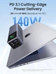 Потужний повербанк 25000mAh 200W UGREEN PB722 2хType-C/USB кольоровий TFT-дисплей + кабель Type-C 240W - зображення 6