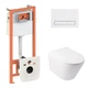 Готовое решение Qtap для ванной комнаты: подвесной унитаз Swan Ultra Quiet 485x360x320 + комплект инсталляции Nest 4 в 1 (линейная клавиша White) - изображение 1