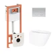 Готовое решение Qtap для ванной комнаты: подвесной унитаз Swan Ultra Quiet 520×360×320 + комплект инсталляции Nest 4 в 1 (круглая клавиша Satin) - изображение 1