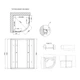 Lidz Latwa SC90x90.SAT.HIGH.FR Душевая кабина полукруглая, стекло Frost 4 мм + Lidz Душевой поддон KAPIELKA ST90x90x41, с панелью - изображение 2