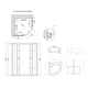 Lidz Latwa SC90x90.SAT.HIGH.GR Душевая кабина полукруглая, стекло тон 4 мм + Lidz Душевой поддон KAPIELKA ST90x90x41, с панелью - изображение 2