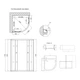Lidz Latwa SC90x90.SAT.MID.GR Душевая кабина полукруглая, стекло тон. 4 мм + Lidz Душевой поддон KAPIELKA ST90x90x26, с панелью - изображение 2