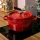 Кокотница чугунная каструля эмалированная Yongkang 2 л 20 см с крышкой Красный - изображение 7
