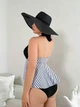 Жіночий роздільний купальник танкіні Plus size Ghazel чорно-білий 2XL (SW1546) - зображення 2
