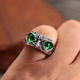 Кольцо OWL сова кольцо с изображением совы с зелеными глазами - изображение 1