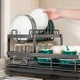 Сушилка для посуды BauTech двухуровневая с держателем для тарелок Черный - изображение 4