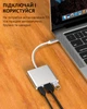 Переходник OTG адаптер 3 в 1 / Type-C на HDMI + USB 3.0 + Type-C / PD 100 Вт / Белый - изображение 8
