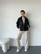 Жіноча куртка колір чорний 48-52 oversized (710) - зображення 6