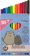 Фломастеры YES Pusheen Амортизирующие 12 цветов (650581) (5056574454911) - изображение 3