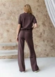 Женская футболка вязаная ART KNIT шоколад, M 040583 - изображение 4