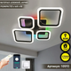 Смарт люстра OVAL RGB MUSIC 80W 5S Esllse чорна LED музична з колонкою (динаміком) APP 725x460x80мм - зображення 2