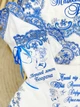 Крыжма для мальчика + мешочек Family Tradition велюровая махра с вышивкой и кружевом 100х100 см белая Крещение Богдана - изображение 5