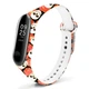 Силиконовый ремешок с рисунком для Xiaomi Mi Band 5 / 6 Черепа и розы / Красный - изображение 1