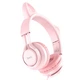 Наушники для детей Bluetooth Hoco W36 Cat EAR с микрофоном 3.5 мм розовые - зображення 2