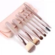 Набор 7 кистей для макияжа CLAIRE Makeup brush set с розовым чехлом, отделением для хранения - изображение 1