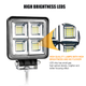 Фара світлодіодна 64 LED 192W, додаткова фара LED 12/24V (106х106х25мм) - зображення 3