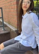 Школьный комплект для девочки TopHat белая рубашка и серые шорты, рост 158-164 см - изображение 2