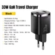 Зарядний пристрій Essager 33W GaN TypeC USB Цифровий дисплей PD+QC Швидка зарядка для Apple iPhone, iPad, MacBook, Samsung, Xiaomi, для ноутбуків Black - зображення 8