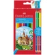 Кольорові олівці у наборі Faber-Castell, 12 кольорів, BICOLOR, картонний пенал, (110312) - зображення 1