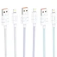 Кабель Foneng XS02 USB→Lightning 2,4 A, 1,2 м быстрая зарядка, усиленная нейлоновая оплётка, цветной дизайн, прочные металлические коннекторы. Идеален для iPhone, iPad и зарядки в автомобиле Белый - изображение 2