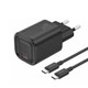 Сетевой адаптер Foneng EU69 20 Вт PD, USB-C — быстрая зарядка 5 V/9 V/12 V с PPS, компактный корпус Легкий блок питания для смартфонов, планшетов и других USB-C устройств поддержка Power Delivery, энергосбережение Черный - изображение 2