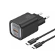 Сетевой адаптер Foneng EU71 GaN 30 Вт, 2×USB-A + USB-C PD, QC, PPS, быстрая зарядка 5 V/9 V/12 V/15 V/20 V, компактный блок питания, совместим со смартфонами, планшетами и ноутбуками Черный - изображение 2