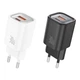 Сетевой адаптер Foneng EU71 GaN 30 Вт, 2×USB-A + USB-C PD, QC, PPS, быстрая зарядка 5 V/9 V/12 V/15 V/20 V, компактный блок питания, совместим со смартфонами, планшетами и ноутбуками Белый - изображение 3