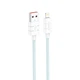 Кабель Foneng XS02 USB→Lightning 2,4 A, 1,2 м быстрая зарядка, усиленная нейлоновая оплётка, цветной дизайн, прочные металлические коннекторы. Идеален для iPhone, iPad и зарядки в автомобиле Голубой - изображение 1