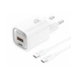 Сетевой адаптер Foneng EU71 GaN 30 Вт, 2×USB-A + USB-C PD, QC, PPS, быстрая зарядка 5 V/9 V/12 V/15 V/20 V, компактный блок питания, совместим со смартфонами, планшетами и ноутбуками Белый - изображение 2