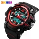 Мужские часы Skmei Disel 1283 черные с красным - изображение 3