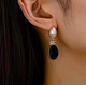 Женские сережки Стильные подвески чорно-белые - изображение 4
