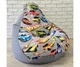Крісло-груша велюр "Hot Wheels сірий" KatyPuf XXL 140x100 - зображення 1