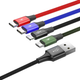 Кабель Baseus Fast 4-in-1 USB to Lightning+ 2x USB-C + MicroUSB 3.5A 1.2 м Black (CA1T4-B01) - зображення 2