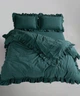 Постельное белье Limasso Stonewashed Exclusive Ranforce 200 х 220 см Dark Green - изображение 6